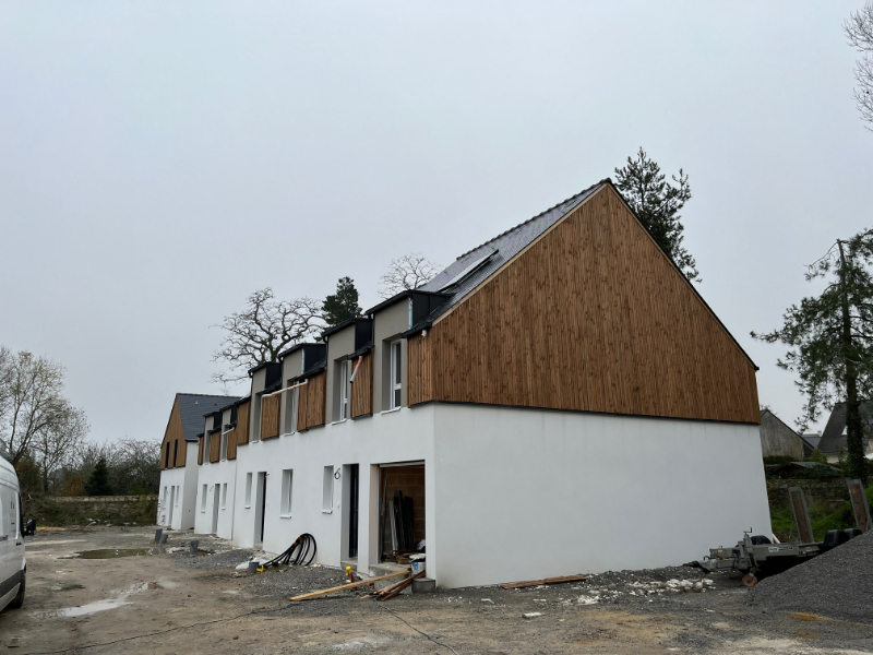 Logements collectifs situés à Guérande en Loire-Atlantique en charpente et bardage bois